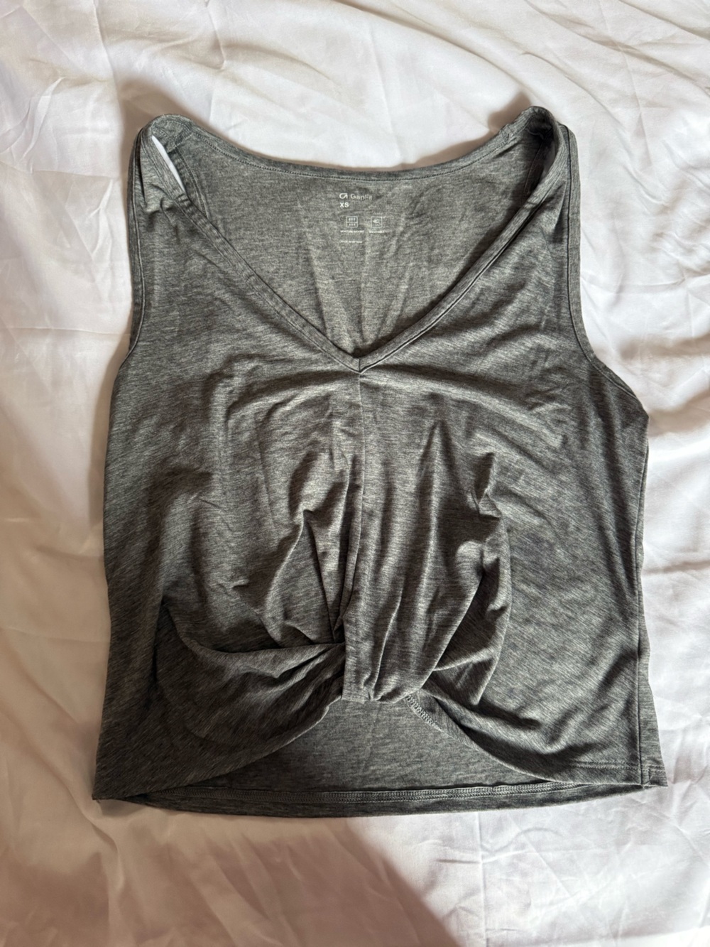 Women's Gray Twist-Front Tank Top - Sleeveless Casual GAP Fit